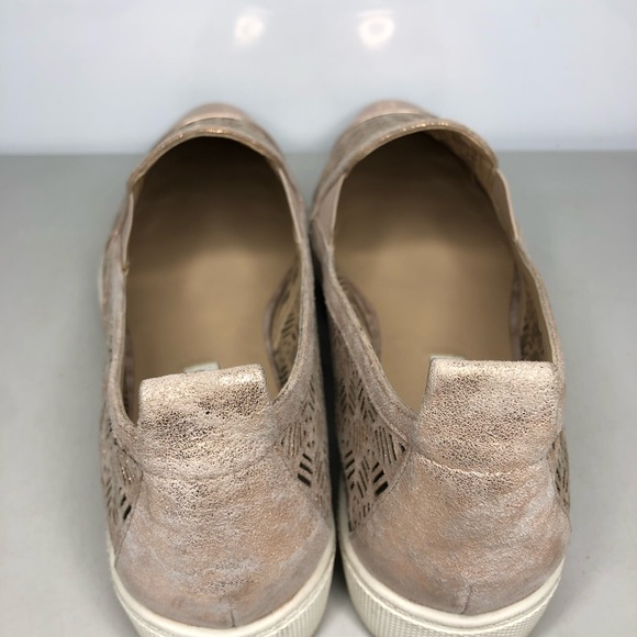Karl Lagerfeld Rose Gold Leather Cut Out Cap Toe Slip On Sneaker Shoes Women 41B - Picture 10 of 16